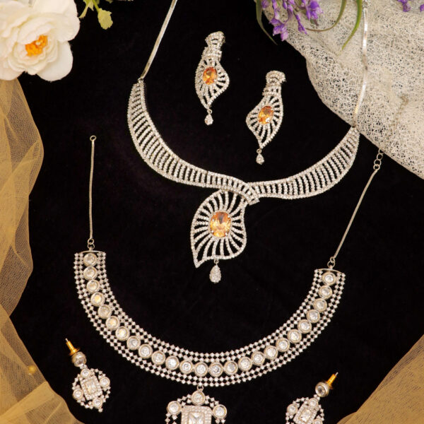 Radiant Elegance Party Set for Rent - Fawn & Silver Color